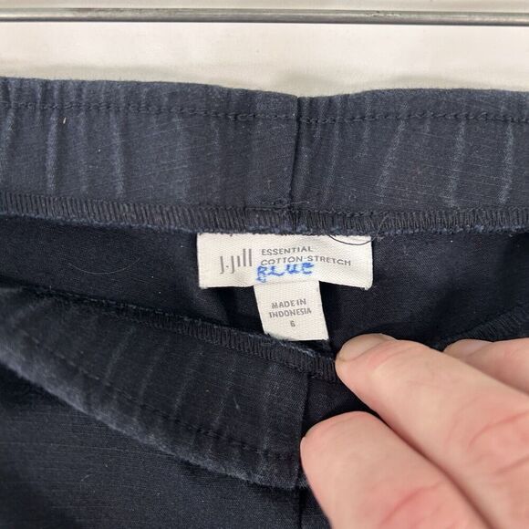 J Jill Pants Women's 6 Solid Black Mid Rise Pull On Elastic Waist Zip Pockets - Picture 5 of 10